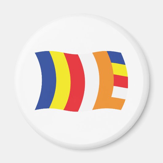 Buddhistische Religionsflagge Magnet (Vorne)
