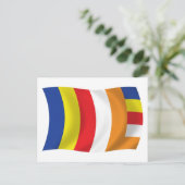 Buddhistische Religionsflagge Postkarte (Stehend Vorderseite)