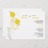 Buddhistische Romantik in Gelber Hochzeitsempfang Einladung (Vorne/Hinten)