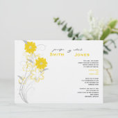 Buddhistische Romantik in Gelber Hochzeitsempfang Einladung (Stehend Vorderseite)