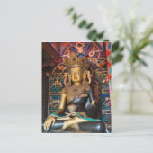 Buddhistische Statue im Kloster Litang Postkarte (Stehend Vorderseite)