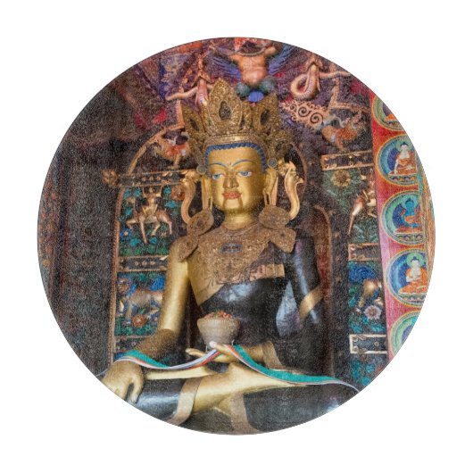 Buddhistische Statue im Kloster Litang Schneidebrett (Vorderseite)