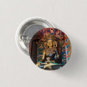 Buddhistische Statue im Litang-Kloster Button (Vorne & Hinten)