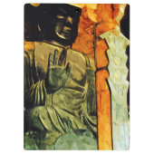 Buddhistische Statue im Temple Abstrakter Impressi Klemmbrett (Rückseite)