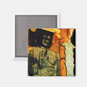 Buddhistische Statue im Temple Abstrakter Impressi Magnet (Vorderseite/Rückseite)