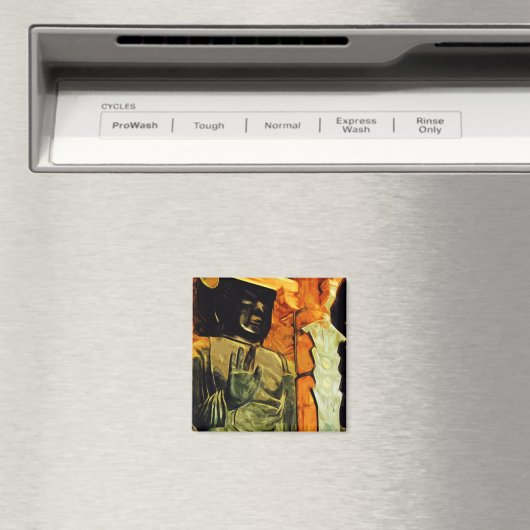 Buddhistische Statue im Temple Abstrakter Impressi Magnet (In Situ (Geschirrspüler))