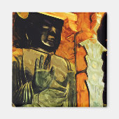 Buddhistische Statue im Temple Abstrakter Impressi Magnet (Vorne)