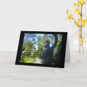 buddhistische Statue Karte (Gelbe Blume)