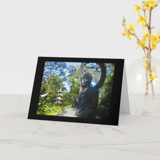 buddhistische Statue Karte (Gelbe Blume)