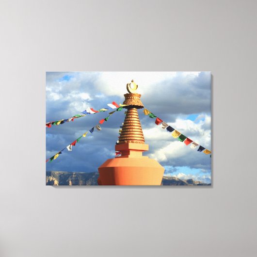 Buddhistische Stupa-Leinwand Leinwanddruck (Vorderseite)