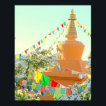 Buddhistische Stupie im Schnee Poster<br><div class="desc">Buddhistische Stupa in sedona,  az mit tibetischen Gebetsfahnen nach einem Winterschneesturm</div>