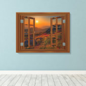 Buddhistische Tempel-Imitate aus Korea Fensteransi Leinwanddruck (Insitu (Holzboden))