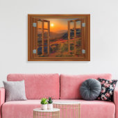 Buddhistische Tempel-Imitate aus Korea Fensteransi Leinwanddruck (Insitu (Wohnzimmer))