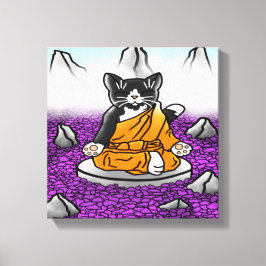 Buddhistische Tuxedo Meditation Cat Leinwanddruck