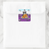 Buddhistische Tuxedo Meditation Cat Quadratischer Aufkleber (Tasche)