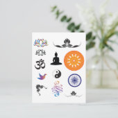 Buddhistische und Denkwürdigkeitssymbole Postkarte (Stehend Vorderseite)