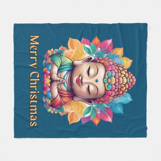 Buddhistische Weihnachten Fleecedecke (Vorderseite (Horizontal))