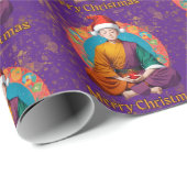 Buddhistische Weihnachten Geschenkpapier (Rolleneckpunkt)