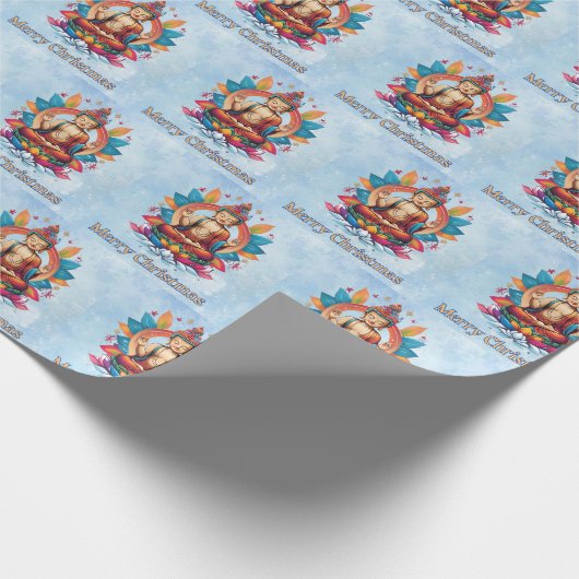 Buddhistische Weihnachten Geschenkpapier (Ecke)