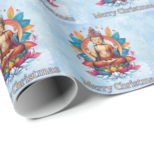 Buddhistische Weihnachten Geschenkpapier (Rolleneckpunkt)