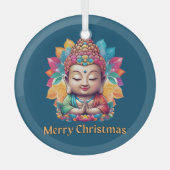 Buddhistische Weihnachten Ornament Aus Glas (Vorderseite)