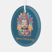 Buddhistische Weihnachten Ornament Aus Glas (Vorderseite links)