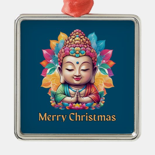 Buddhistische Weihnachten Ornament Aus Metall (Vorne)