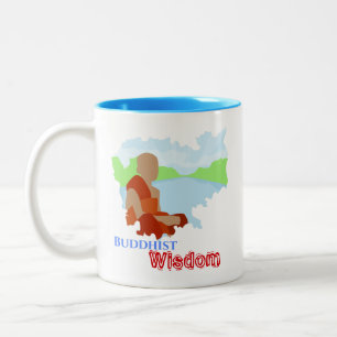 Buddhistische Weisheit Kambodscha Karte mit Mönch Zweifarbige Tasse
