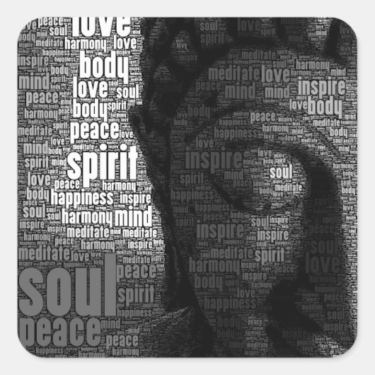 buddhistische Worte der Weisheit Quadratischer Aufkleber (Vorderseite)