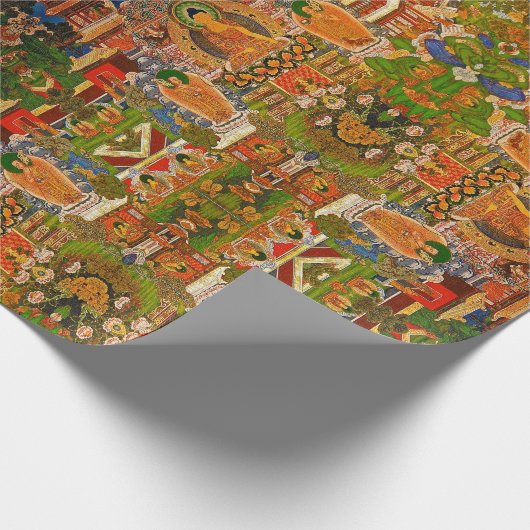 Buddhistischer Buddhismus Buddhas, der Boho Geschenkpapier (Ecke)