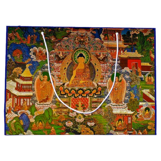 Buddhistischer Buddhismus Buddhas, der Boho Große Geschenktüte (Rückseite)