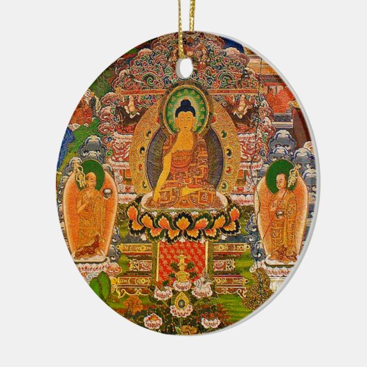 Buddhistischer Buddhismus Buddhas, der Boho Keramikornament (Links)
