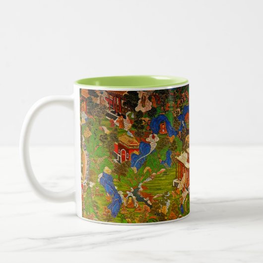 Buddhistischer Buddhismus Buddhas, der Boho Zweifarbige Tasse (Links)