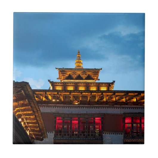 Buddhistischer Dzong-Dom Fliese (Vorderseite)