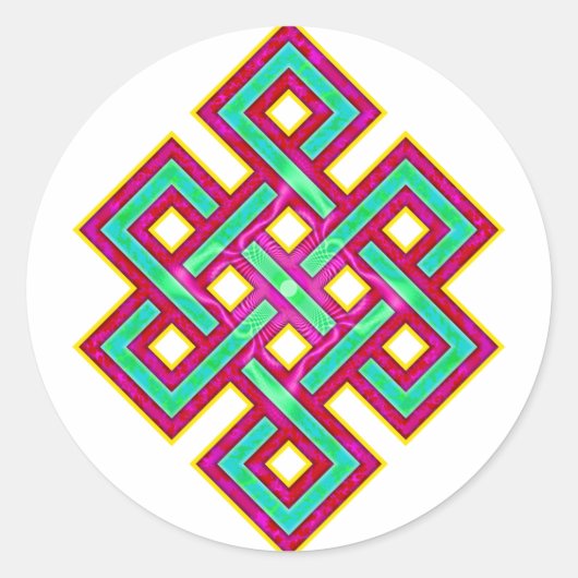buddhistischer ewiger Knoten Runder Aufkleber (Vorderseite)