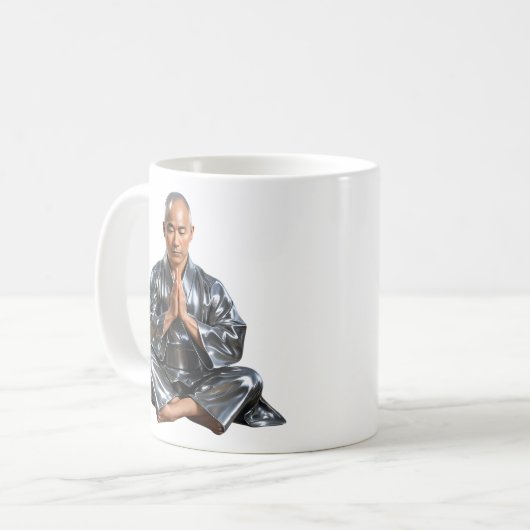 Buddhistischer Gebetsmönch Kaffeetasse (Vorderseite Links)