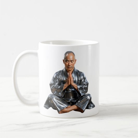 Buddhistischer Gebetsmönch Kaffeetasse (Links)
