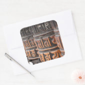 Buddhistischer Gebetsradaufkleber Quadratischer Aufkleber (Umschlag)