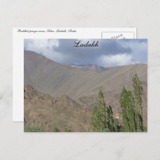 Buddhistischer Gebetsraum, Saboo, Ladakh, Indien Postkarte (Vorne/Hinten)
