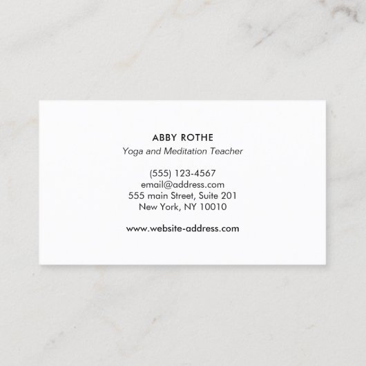 Buddhistischer Mindfulness-Lehrer Visitenkarte (Rückseite)