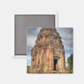 Buddhistischer Mönch, der vor der Tür stehend ist Magnet (Vorderseite/Rückseite)