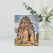 Buddhistischer Mönch, der vor der Tür stehend ist Postkarte (Stehend Vorderseite)
