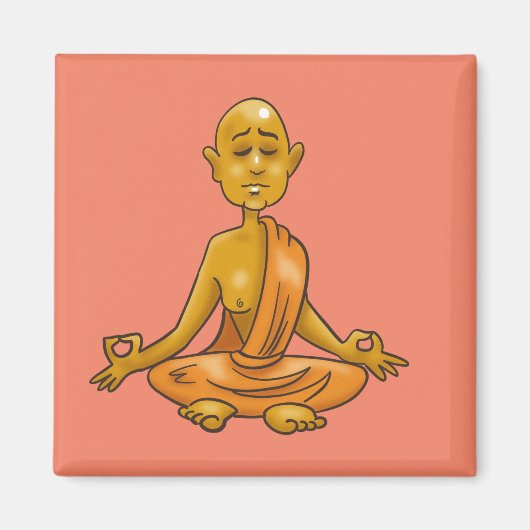 Buddhistischer Mönch in Meditation Magnet (Vorne)