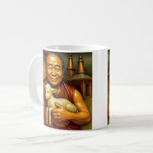 Buddhistischer Mönch Kaffeetasse (Vorderseite Links)