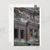 Buddhistischer Mönch meditiert Angkor Wat-Tempel Postkarte (Vorne/Hinten)