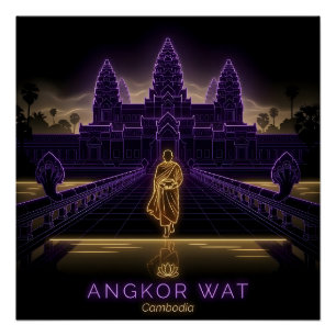 Buddhistischer Mönch von Angkor Wat - Kambodscha Poster