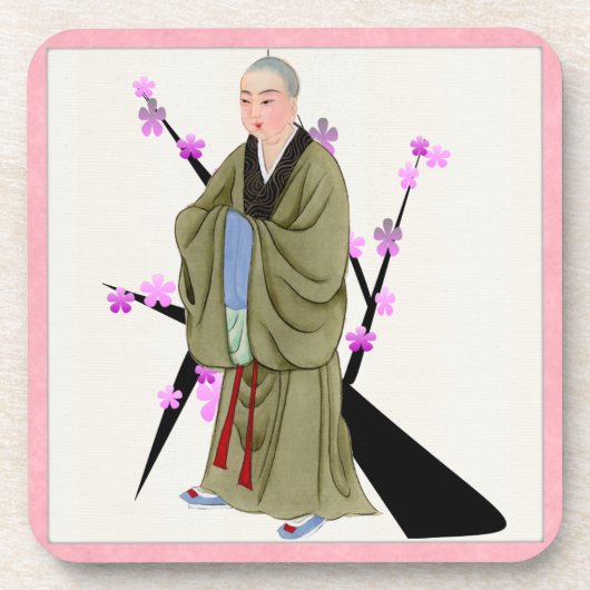 Buddhistischer Mönchspass Getränkeuntersetzer (Vorderseite)