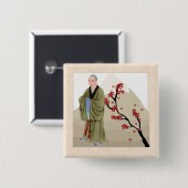 Buddhistischer Monk Button (Vorne & Hinten)