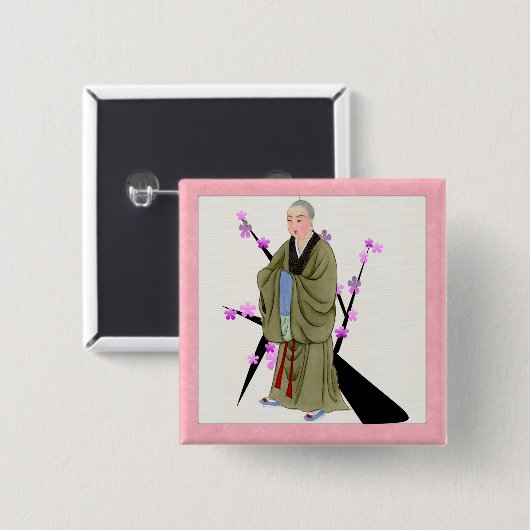 Buddhistischer Monk Button (Vorne & Hinten)