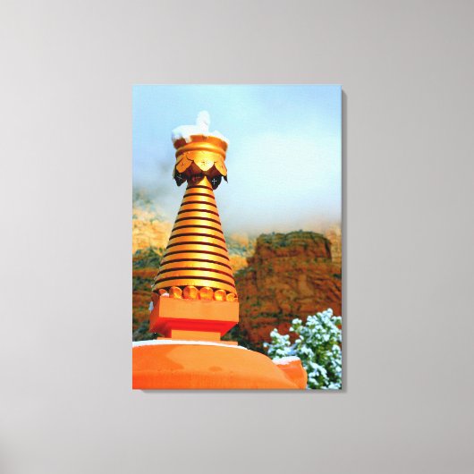 Buddhistischer Stupa-Leinwand Leinwanddruck (Vorderseite)
